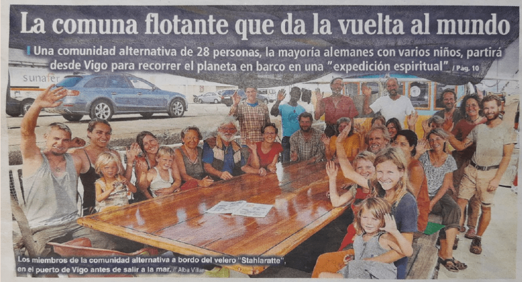 Gruppenbild in einem Zeitungsartigel in Vigo / Spanien