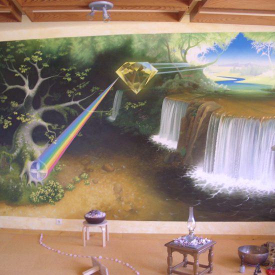 Zeichnung Mario Heidehaus Spirebo Riesige Wandgemälde im Heidehaus von Künstler Mario Rocco